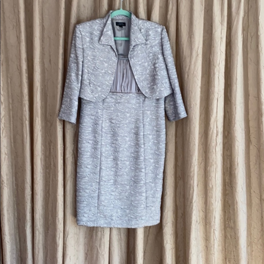 Silver Two Piece Evening Dress Suit